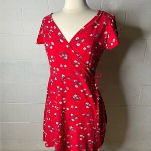 Arizona Jean Company Red Floral Mini Dress